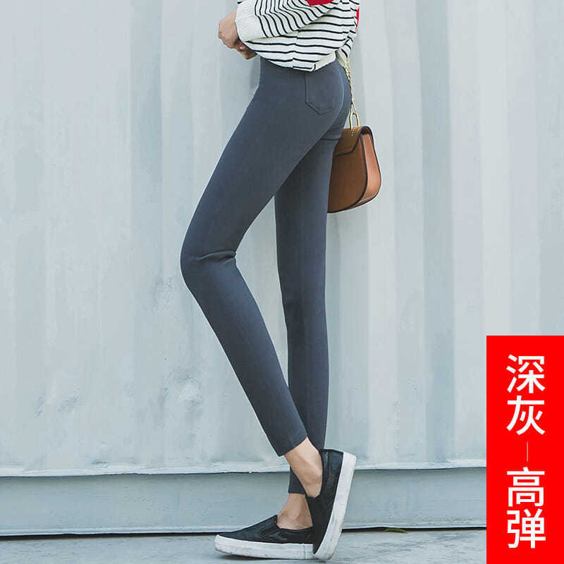 Outerwear Leggings Spring Pencil Pants Thin Black Cropped Pants High Waist Women&#039;s Pants Stretch Feet Pants