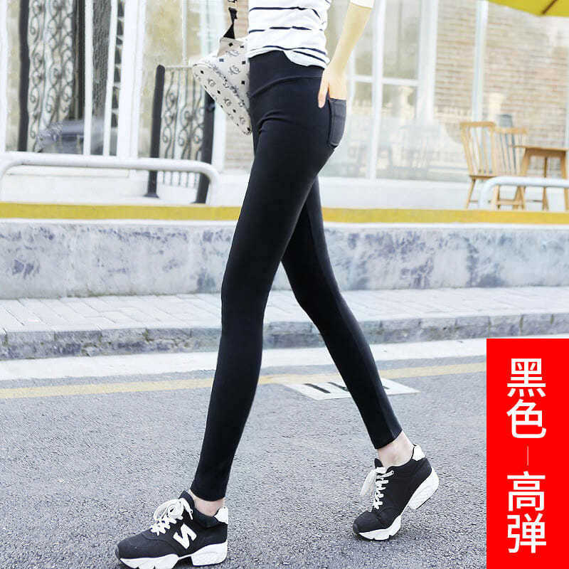 Outerwear Leggings Spring Pencil Pants Thin Black Cropped Pants High Waist Women&#039;s Pants Stretch Feet Pants