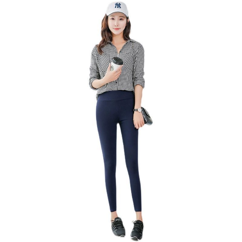 Outerwear Leggings Spring Pencil Pants Thin Black Cropped Pants High Waist Women&#039;s Pants Stretch Feet Pants