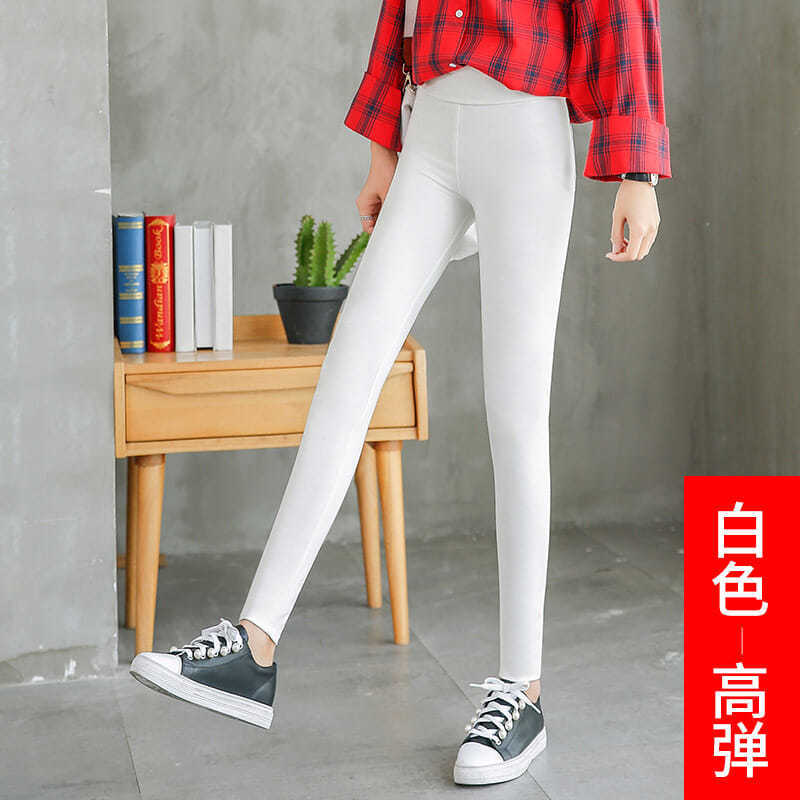 Outerwear Leggings Spring Pencil Pants Thin Black Cropped Pants High Waist Women&#039;s Pants Stretch Feet Pants