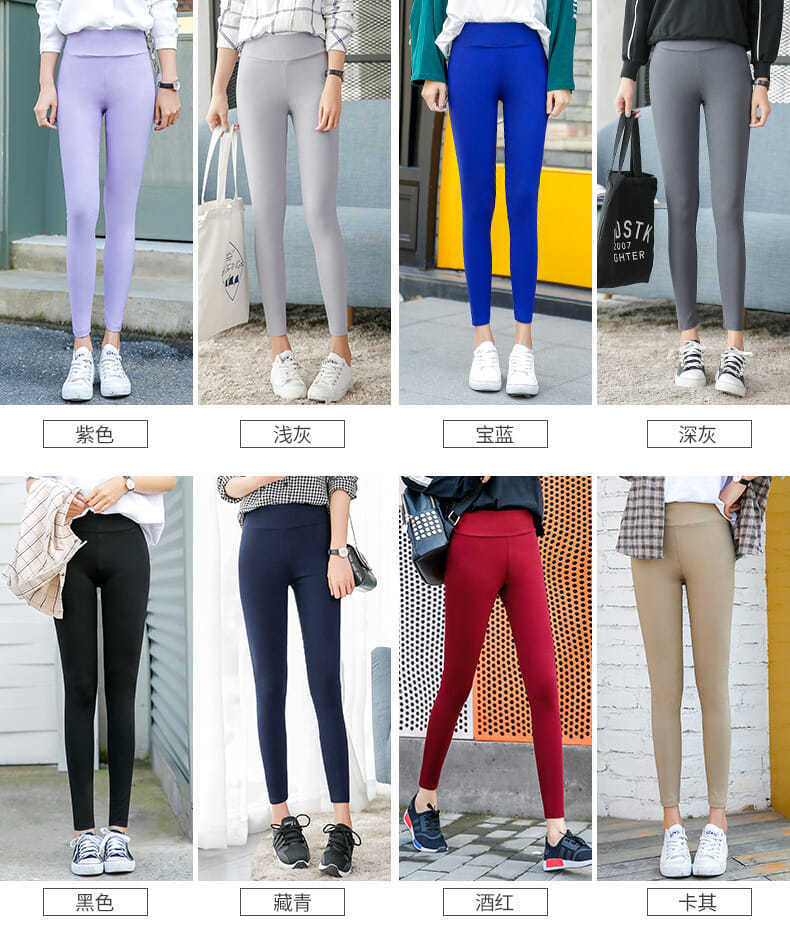 Outerwear Leggings Spring Pencil Pants Thin Black Cropped Pants High Waist Women's Pants Stretch Feet Pants