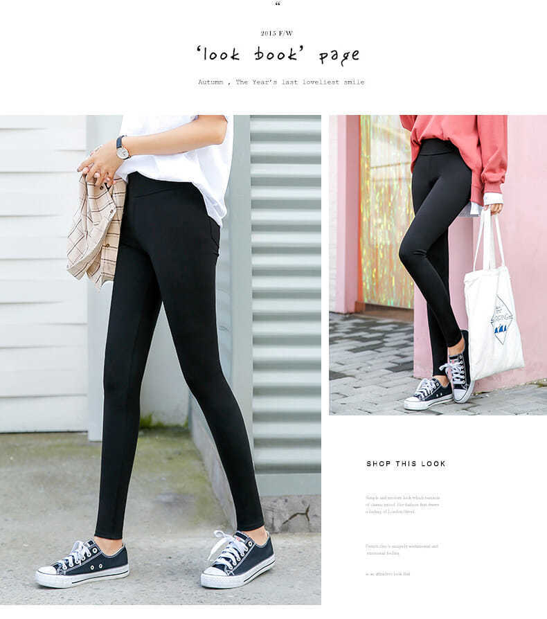 Outerwear Leggings Spring Pencil Pants Thin Black Cropped Pants High Waist Women's Pants Stretch Feet Pants