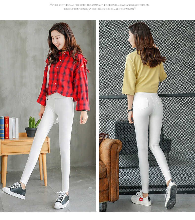 Outerwear Leggings Spring Pencil Pants Thin Black Cropped Pants High Waist Women's Pants Stretch Feet Pants