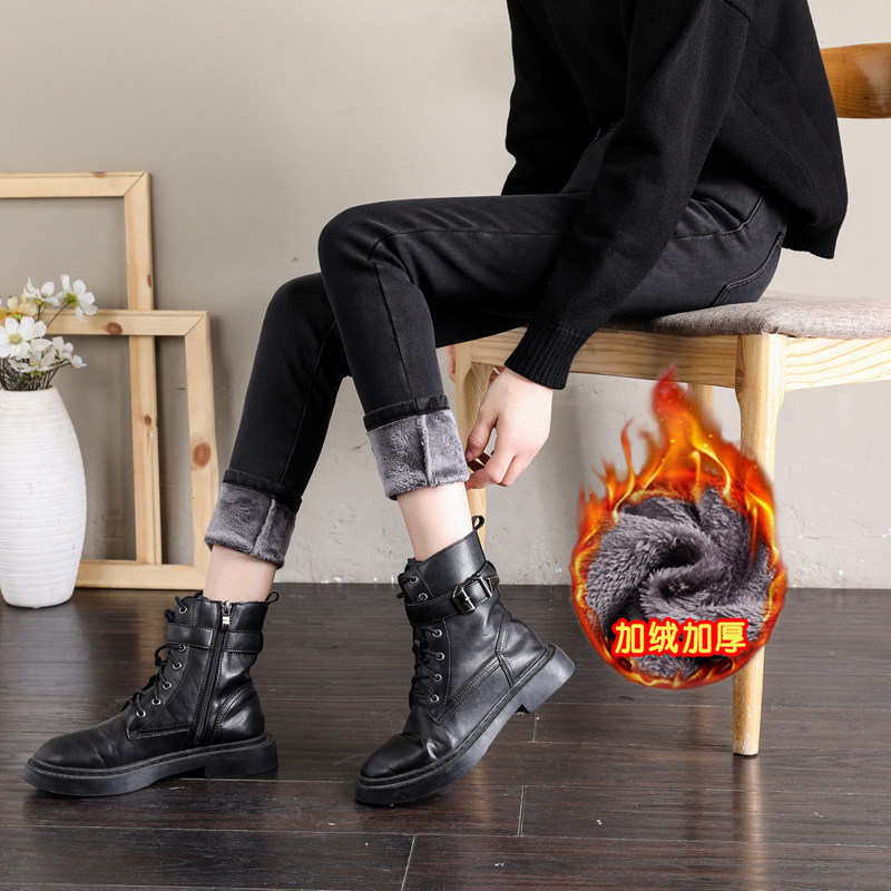 2020 Autumn and Winter Fleece-Lined Thick Warm Pants Women's Stretch Slim Women's Clothing Tappered Pencil Pants All-Matching Jeans Women 2020 Autumn and Winter Fleece-Lined Thick Warm Pants Women's Stretch Slim Women's Clothing Tappered Pencil Pants All-Matching Jeans Women