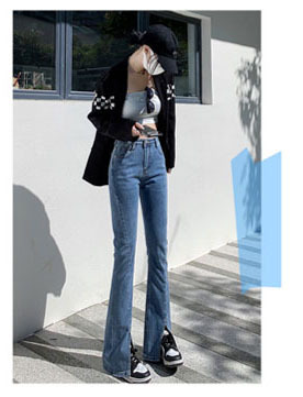 Women's Ultra High Waist Jeans Spring New Tappered Pants Slimming and Tight Pencil Pants Belly Contracting Hip Lifting Trousers Trendy