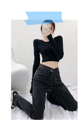 Women's Ultra High Waist Jeans Spring New Tappered Pants Slimming and Tight Pencil Pants Belly Contracting Hip Lifting Trousers Trendy