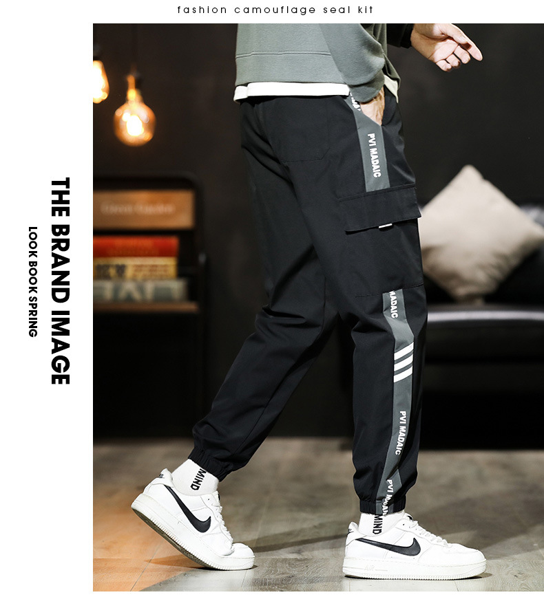 Overalls Men's Men's Ninth Pants Spring and Autumn Trousers Men's Casual Pants plus-Sized plus Size Overweight Man Winter Clothes Fleece Padded Pants