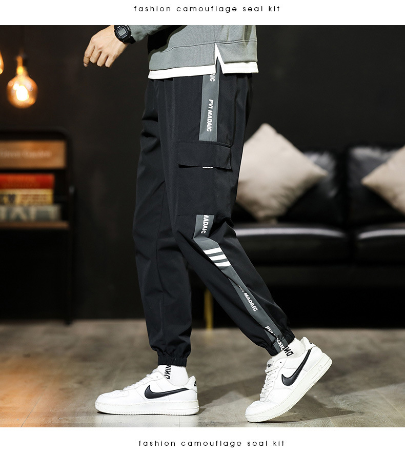 Overalls Men's Men's Ninth Pants Spring and Autumn Trousers Men's Casual Pants plus-Sized plus Size Overweight Man Winter Clothes Fleece Padded Pants
