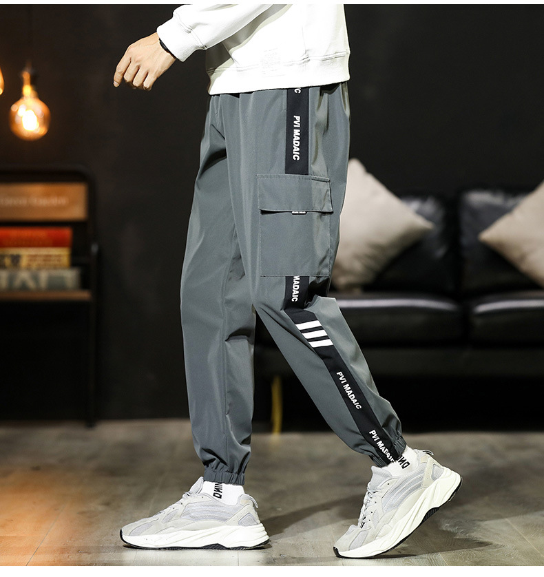 Overalls Men's Men's Ninth Pants Spring and Autumn Trousers Men's Casual Pants plus-Sized plus Size Overweight Man Winter Clothes Fleece Padded Pants