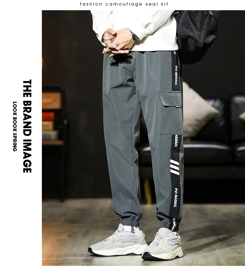 Overalls Men's Men's Ninth Pants Spring and Autumn Trousers Men's Casual Pants plus-Sized plus Size Overweight Man Winter Clothes Fleece Padded Pants