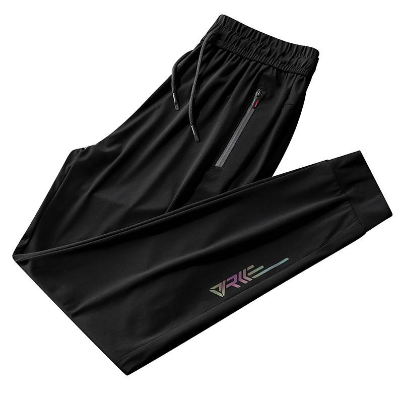 Summer Ice Silk Casual Pants Men&#039;s Sports Ninth Pants String Men&#039;s Pants Men&#039;s Fashion Brand Thin Breathable Air Conditioning Pants