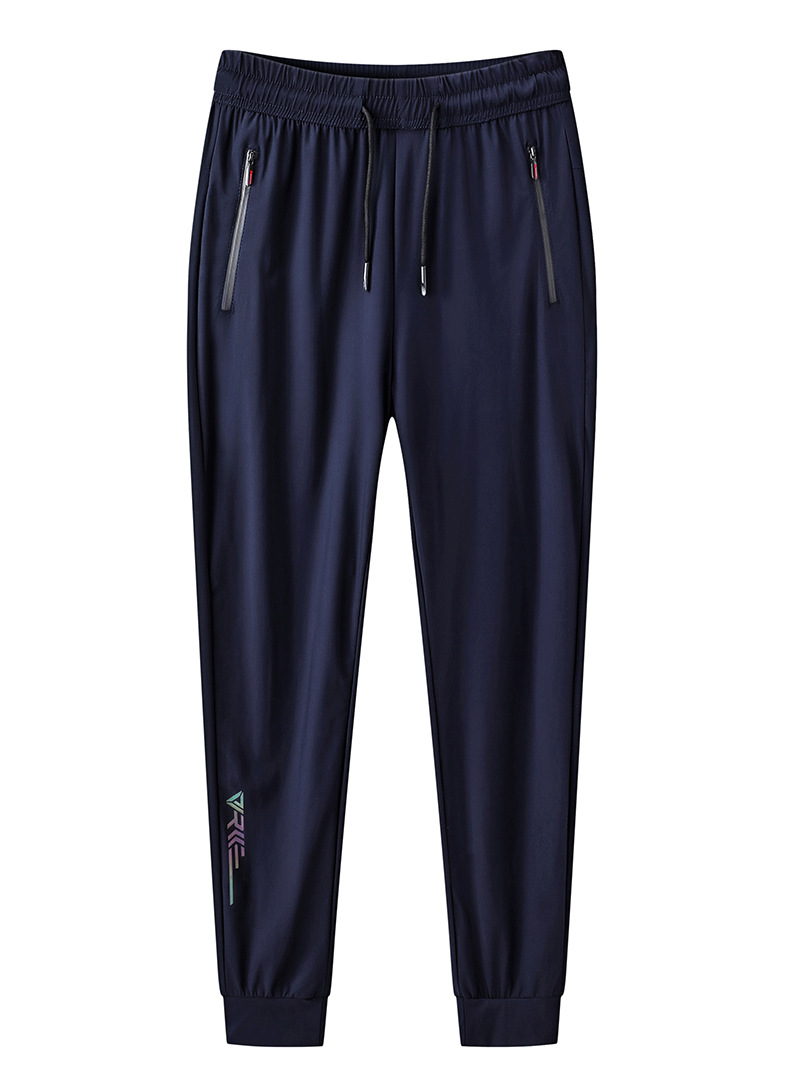 Summer Ice Silk Casual Pants Men's Sports Ninth Pants String Men's Pants Men's Fashion Brand Thin Breathable Air Conditioning Pants