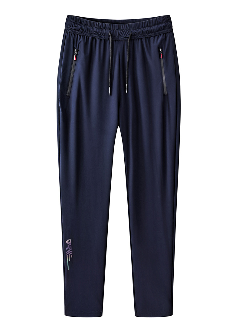 Summer Ice Silk Casual Pants Men's Sports Ninth Pants String Men's Pants Men's Fashion Brand Thin Breathable Air Conditioning Pants
