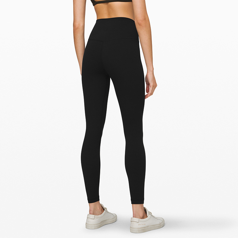 Amazon Lulu Double-Sided Brushed Yoga Pants Women&#039;s Skin-Friendly Nude Feel Yoga Ninth Pants Peach Hip Raise Yoga