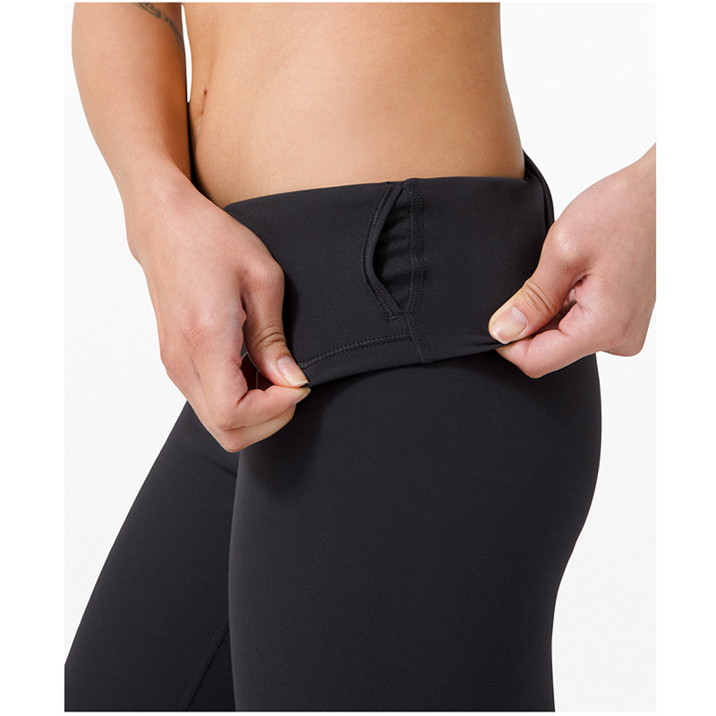 Amazon Lulu Double-Sided Brushed Yoga Pants Women's Skin-Friendly Nude Feel Yoga Ninth Pants Peach Hip Raise Yoga