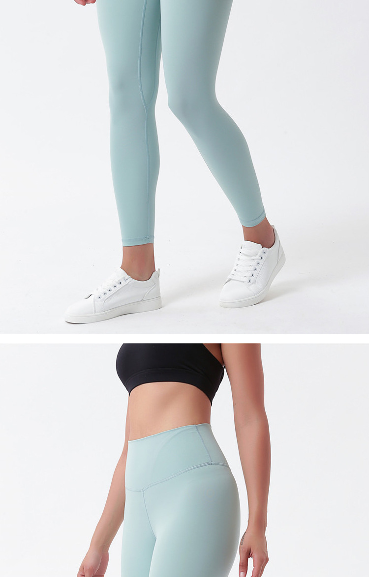 Lulu New Women's Nude Feel Double-Sided Sanding Skin Peach Hip High Waist Hip Lift Women's Fitness Yoga Ninth Pants