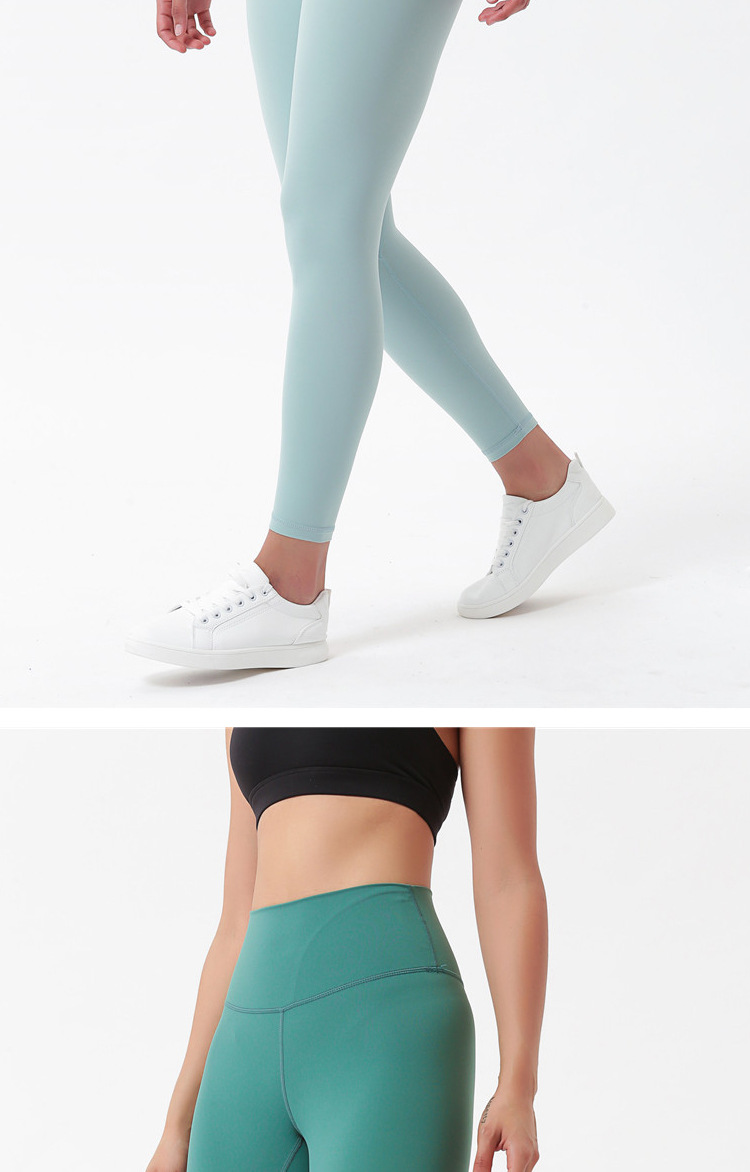 Lulu New Women's Nude Feel Double-Sided Sanding Skin Peach Hip High Waist Hip Lift Women's Fitness Yoga Ninth Pants