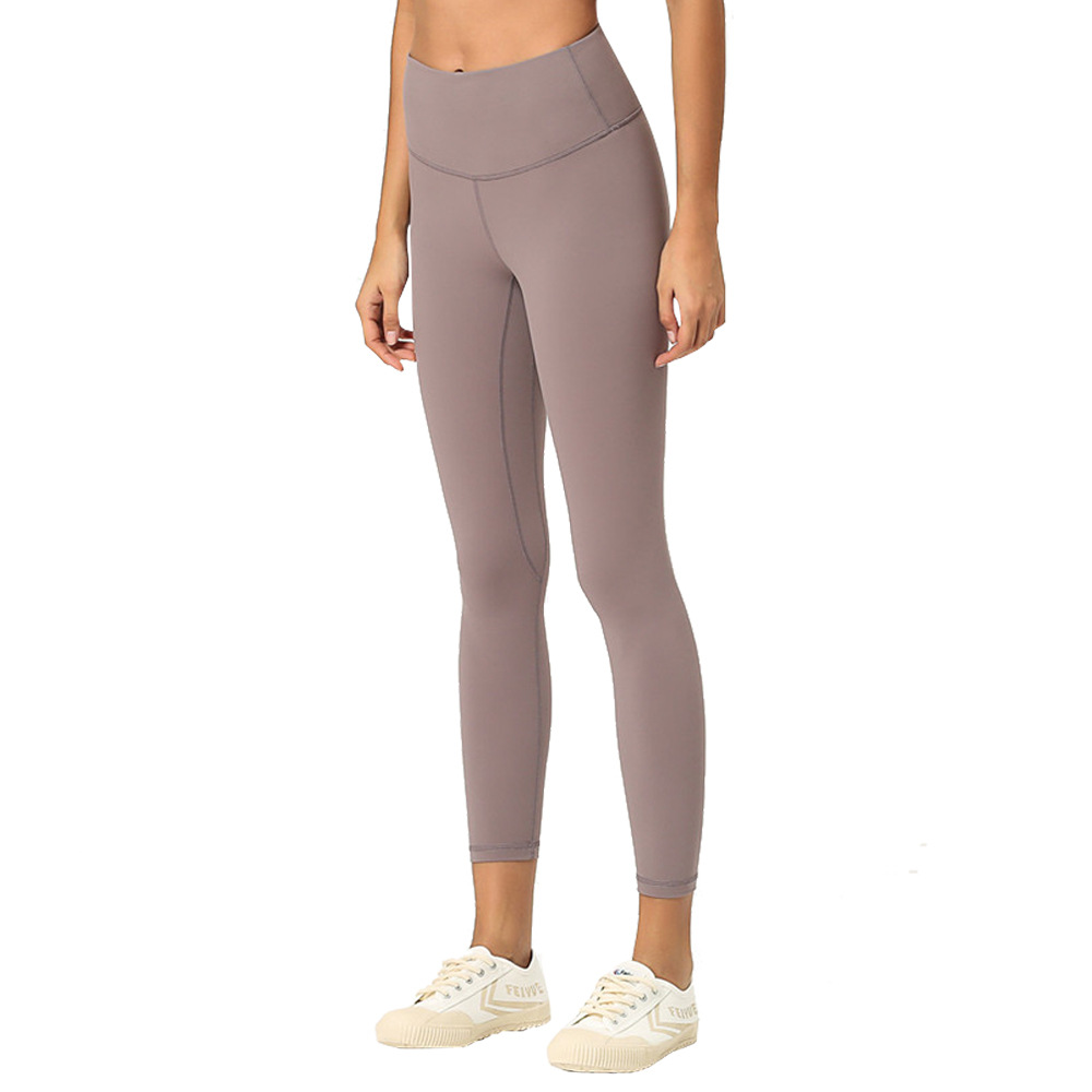 Lulu New Women&#039;s Nude Feel Double-Sided Sanding Skin Peach Hip High Waist Hip Lift Women&#039;s Fitness Yoga Ninth Pants