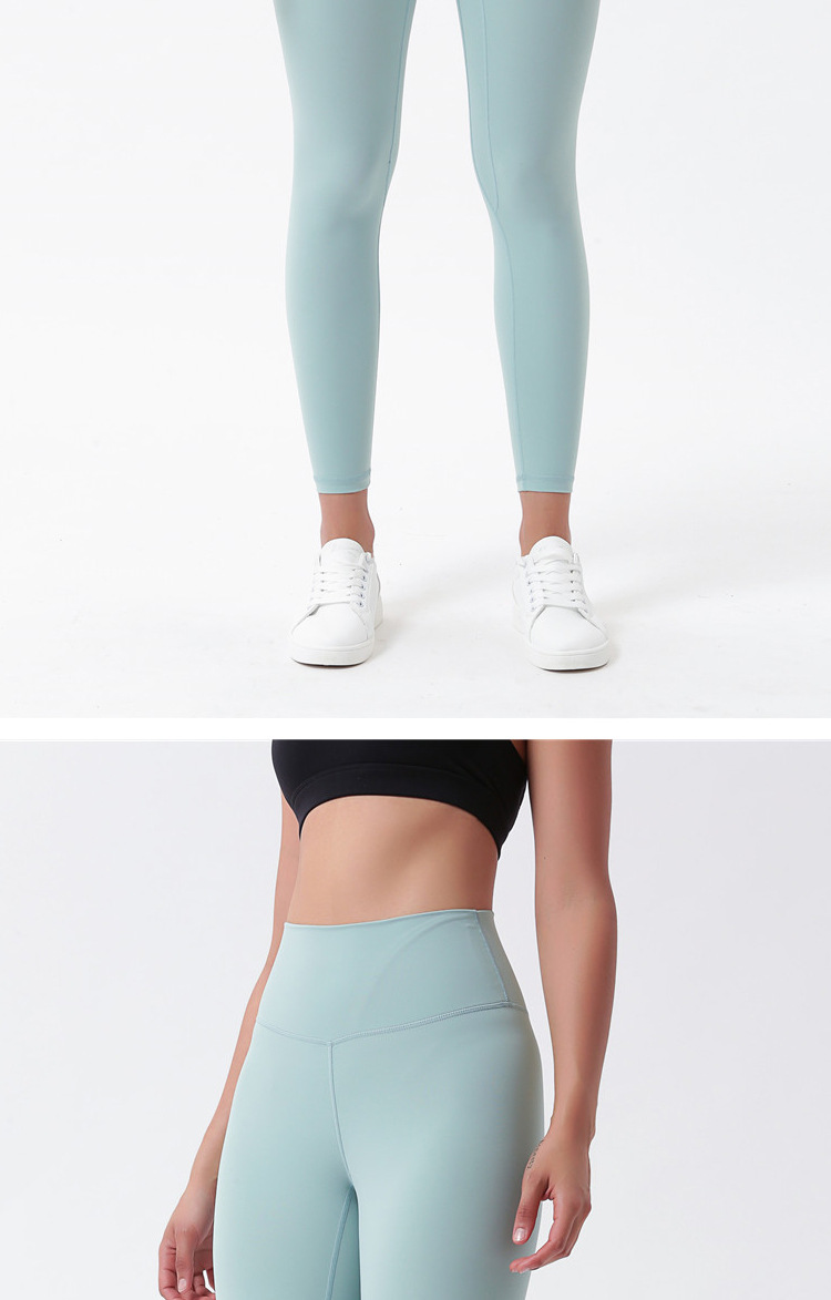 Lulu New Women's Nude Feel Double-Sided Sanding Skin Peach Hip High Waist Hip Lift Women's Fitness Yoga Ninth Pants