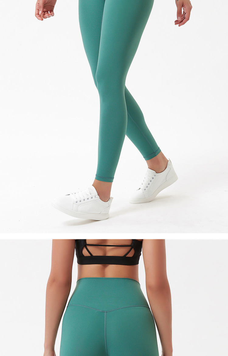 Lulu New Women's Nude Feel Double-Sided Sanding Skin Peach Hip High Waist Hip Lift Women's Fitness Yoga Ninth Pants