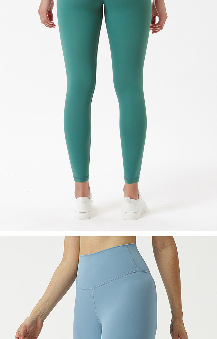 Lulu New Women's Nude Feel Double-Sided Sanding Skin Peach Hip High Waist Hip Lift Women's Fitness Yoga Ninth Pants