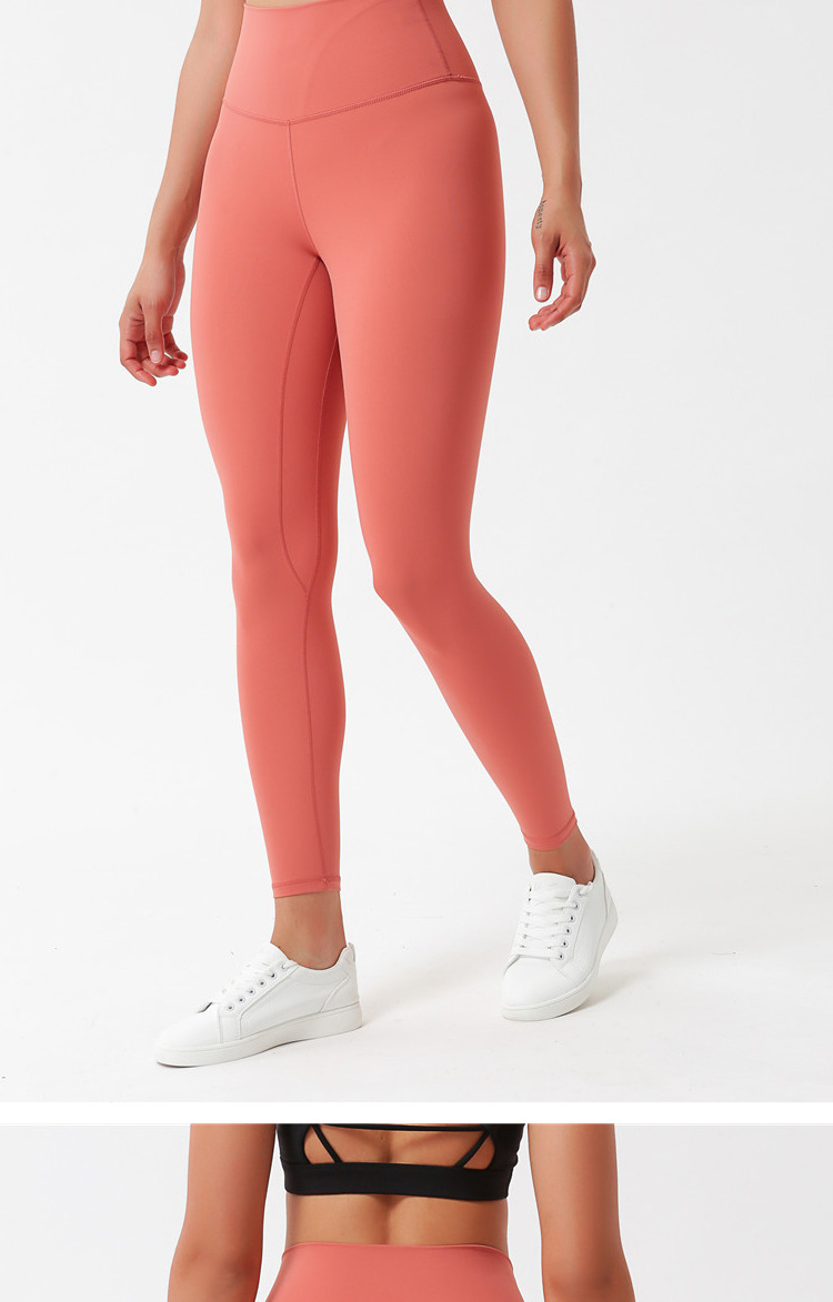 Lulu New Women's Nude Feel Double-Sided Sanding Skin Peach Hip High Waist Hip Lift Women's Fitness Yoga Ninth Pants