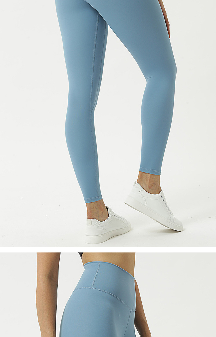 Lulu New Women's Nude Feel Double-Sided Sanding Skin Peach Hip High Waist Hip Lift Women's Fitness Yoga Ninth Pants