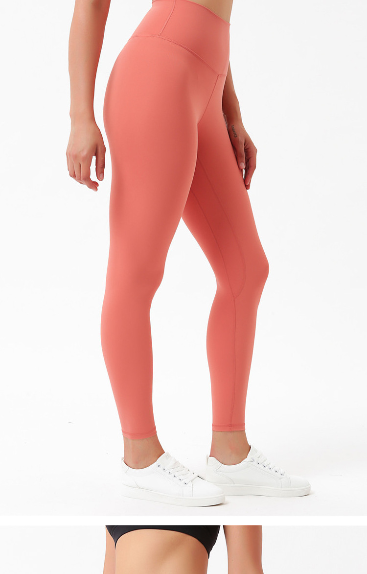 Lulu New Women's Nude Feel Double-Sided Sanding Skin Peach Hip High Waist Hip Lift Women's Fitness Yoga Ninth Pants