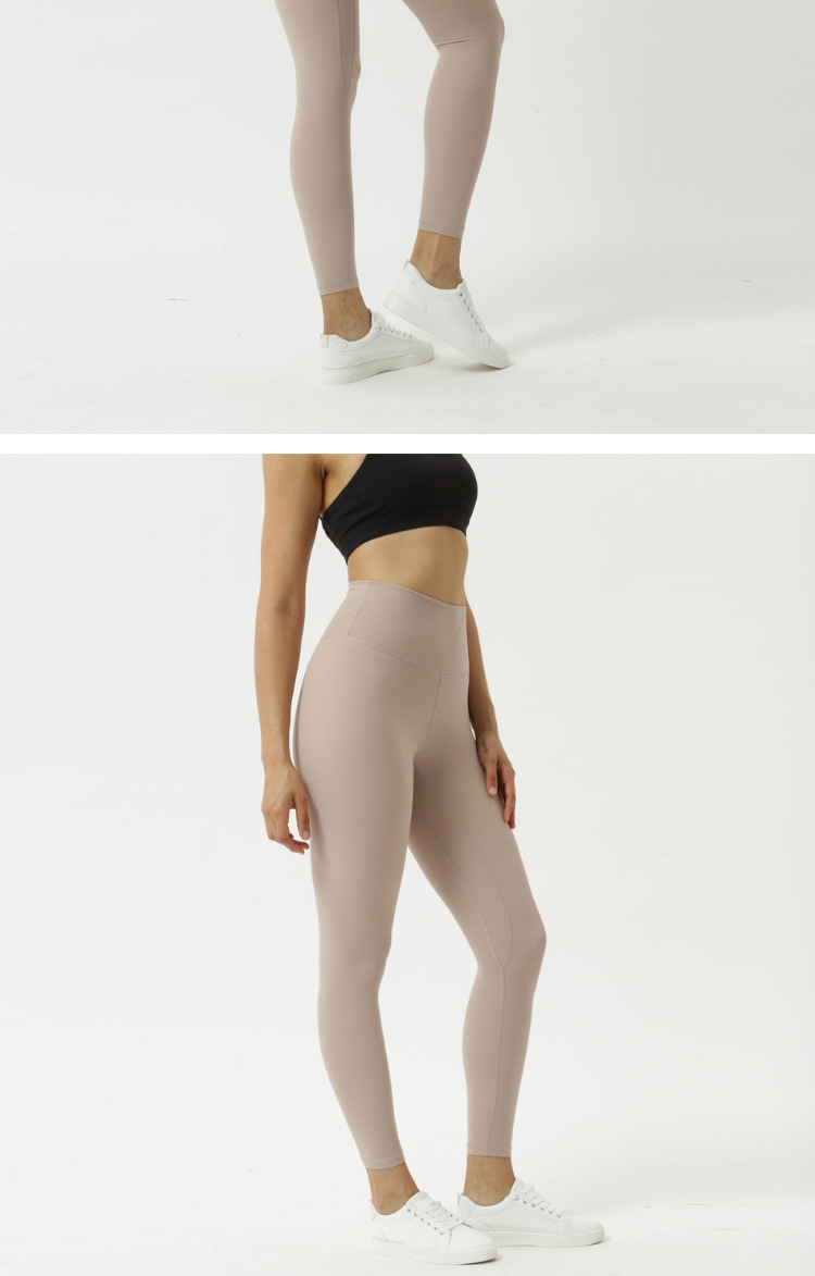 Lulu New Women's Nude Feel Double-Sided Sanding Skin Peach Hip High Waist Hip Lift Women's Fitness Yoga Ninth Pants