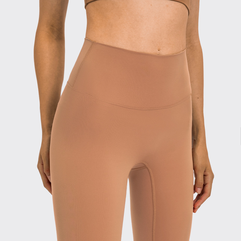 2021 Autumn New Nude Feel Yoga Pants Women&#039;s No Embarrassment Line High Waist Hip Lift Stretch Fitness Sports Ninth Pants