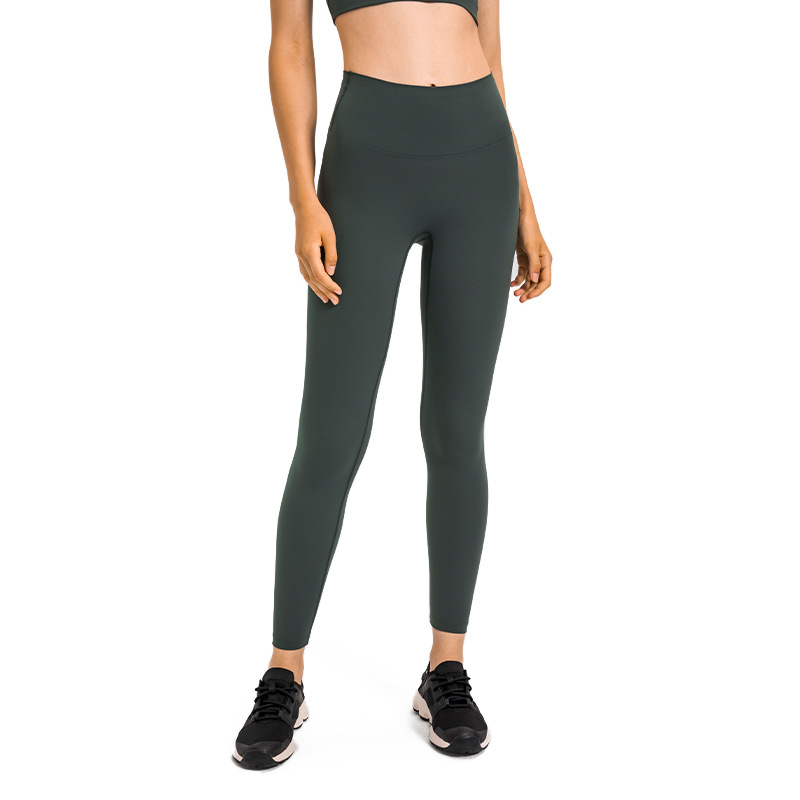 2021 Autumn New Nude Feel Yoga Pants Women&#039;s No Embarrassment Line High Waist Hip Lift Stretch Fitness Sports Ninth Pants