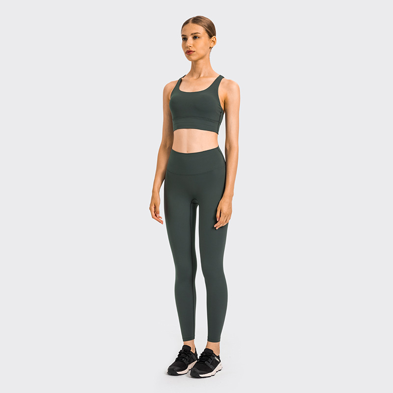2021 Autumn New Nude Feel Yoga Pants Women&#039;s No Embarrassment Line High Waist Hip Lift Stretch Fitness Sports Ninth Pants