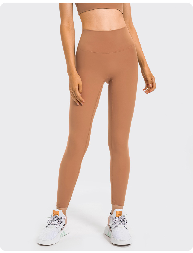 2021 Autumn New Nude Feel Yoga Pants Women's No Embarrassment Line High Waist Hip Lift Stretch Fitness Sports Ninth Pants