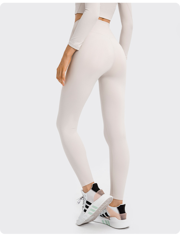 2021 Autumn New Nude Feel Yoga Pants Women's No Embarrassment Line High Waist Hip Lift Stretch Fitness Sports Ninth Pants