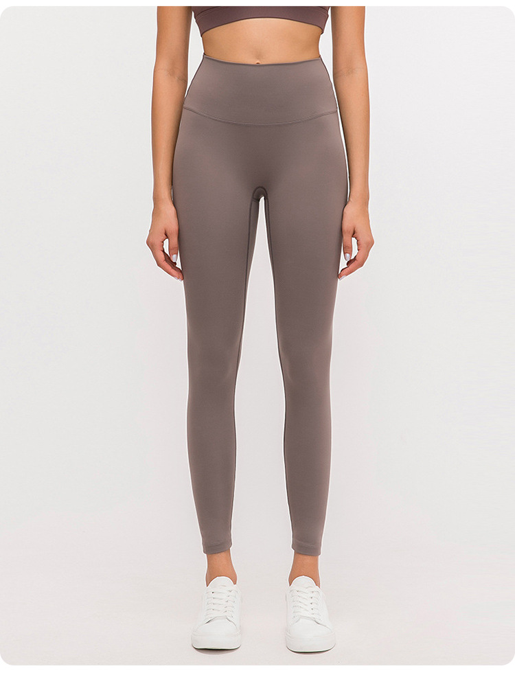 2021 Autumn New Nude Feel Yoga Pants Women's No Embarrassment Line High Waist Hip Lift Stretch Fitness Sports Ninth Pants