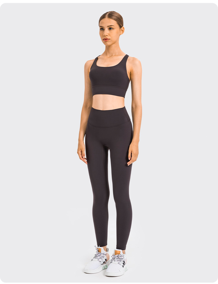 2021 Autumn New Nude Feel Yoga Pants Women's No Embarrassment Line High Waist Hip Lift Stretch Fitness Sports Ninth Pants