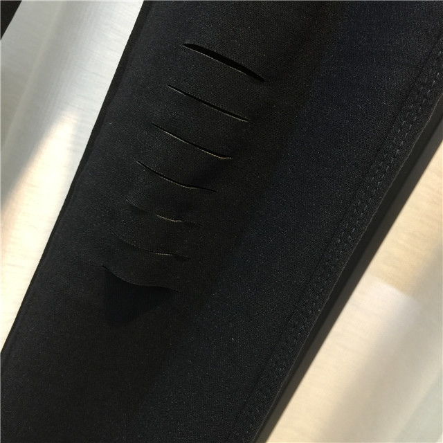 New in Spring and Autumn plus Size Women's Clothing Ripped Pencil Pants 300 Jin Fat People Elastic Slim Fit Slimming Ninth Pants 216