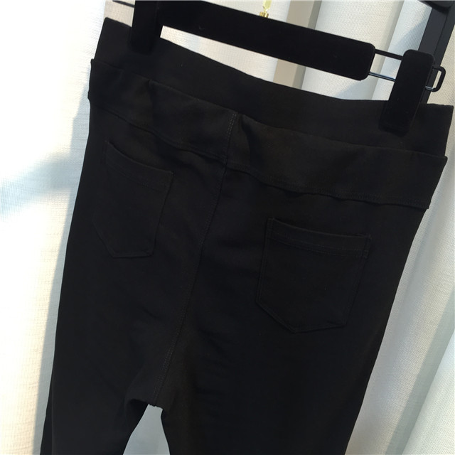 New in Spring and Autumn plus Size Women's Clothing Ripped Pencil Pants 300 Jin Fat People Elastic Slim Fit Slimming Ninth Pants 216