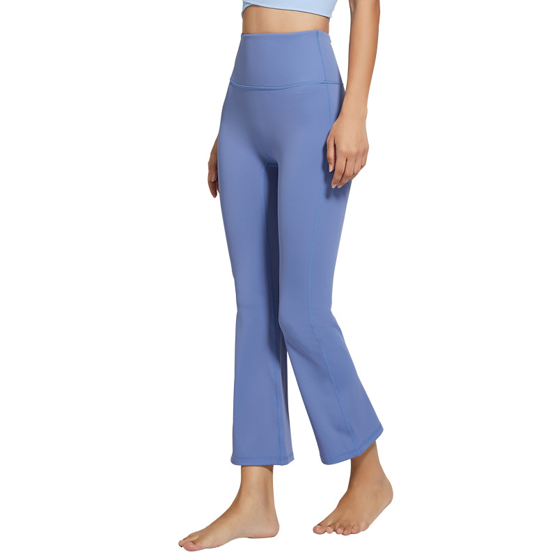 2021 Autumn and Winter New Brushed Wide Leg Yoga Pants Women&#039;s High Waist Hip Lift Stretch Rhythmic Fitness Sports Ninth Pants