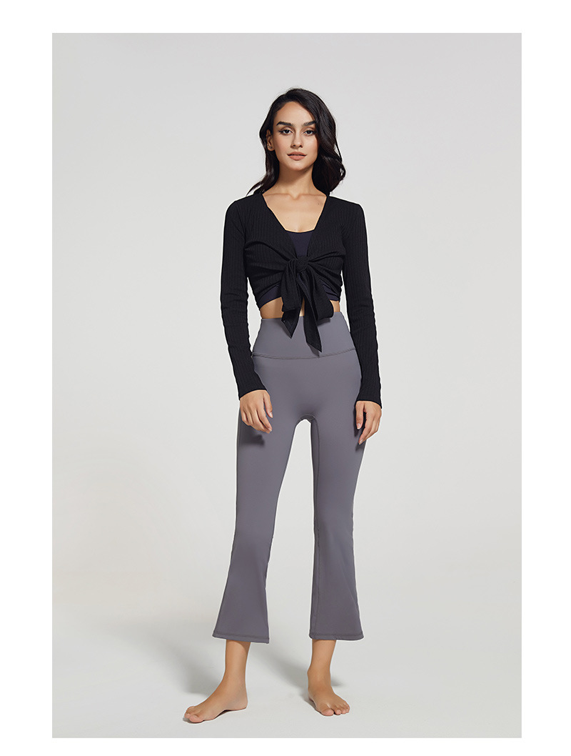 2021 Autumn and Winter New Brushed Wide Leg Yoga Pants Women's High Waist Hip Lift Stretch Rhythmic Fitness Sports Ninth Pants