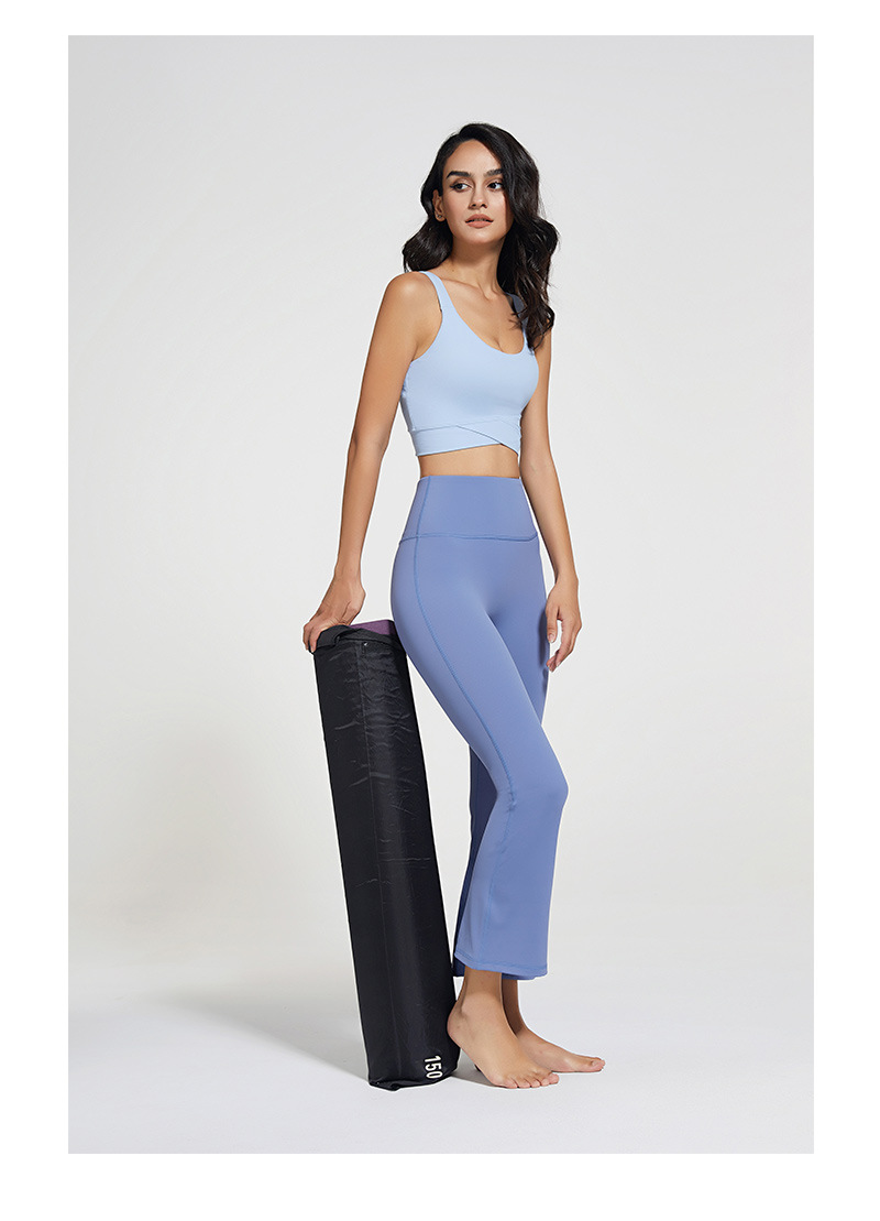 2021 Autumn and Winter New Brushed Wide Leg Yoga Pants Women's High Waist Hip Lift Stretch Rhythmic Fitness Sports Ninth Pants