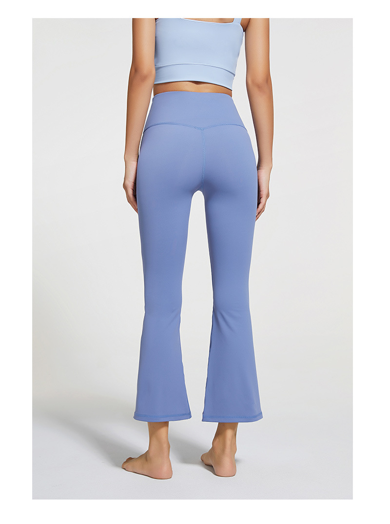 2021 Autumn and Winter New Brushed Wide Leg Yoga Pants Women's High Waist Hip Lift Stretch Rhythmic Fitness Sports Ninth Pants