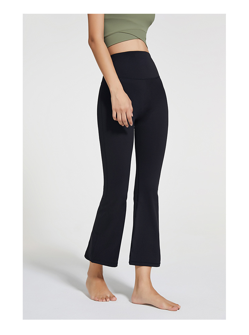 2021 Autumn and Winter New Brushed Wide Leg Yoga Pants Women's High Waist Hip Lift Stretch Rhythmic Fitness Sports Ninth Pants