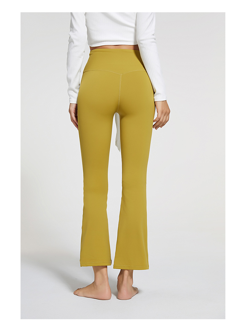 2021 Autumn and Winter New Brushed Wide Leg Yoga Pants Women's High Waist Hip Lift Stretch Rhythmic Fitness Sports Ninth Pants
