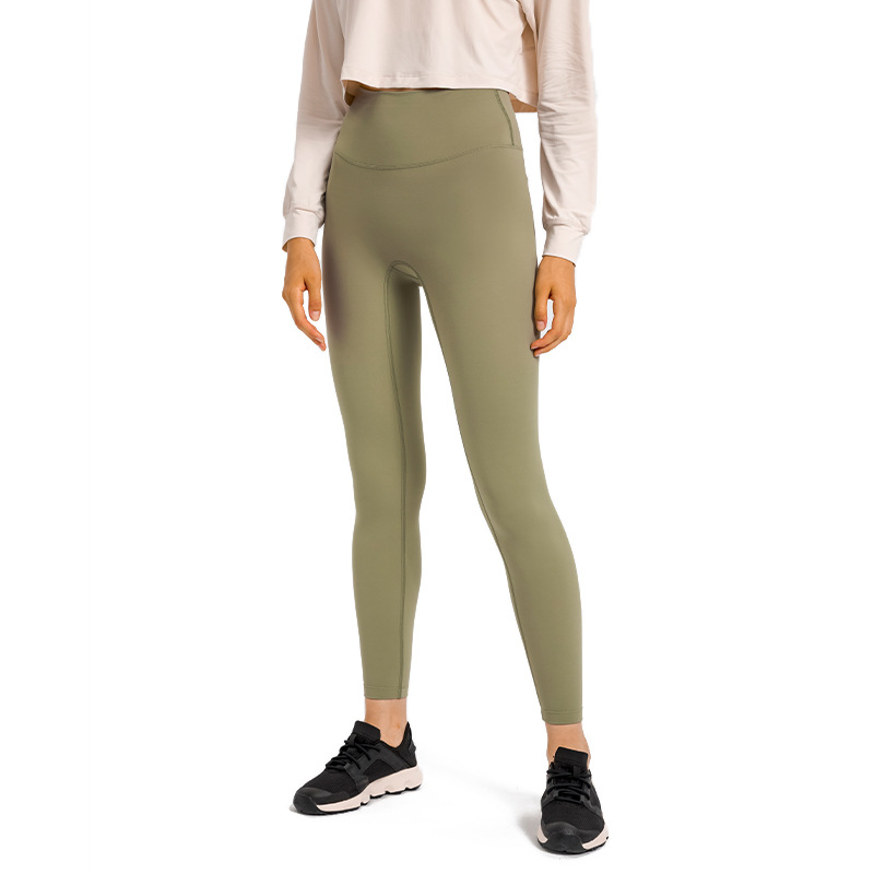 2020 Autumn New Product Nude Feel Yoga Pants Women&#039;s No Embarrassment Line High Waist Hip Lift Stretch Fitness Sports Ninth Pants