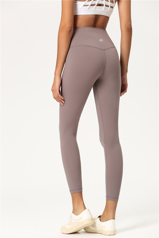 Lulu Same Style Women's Yoga Pants Fitness Exercise Nude Feel Brushed High Waist Elastic Running Yoga Ninth Pants Yoga Mat