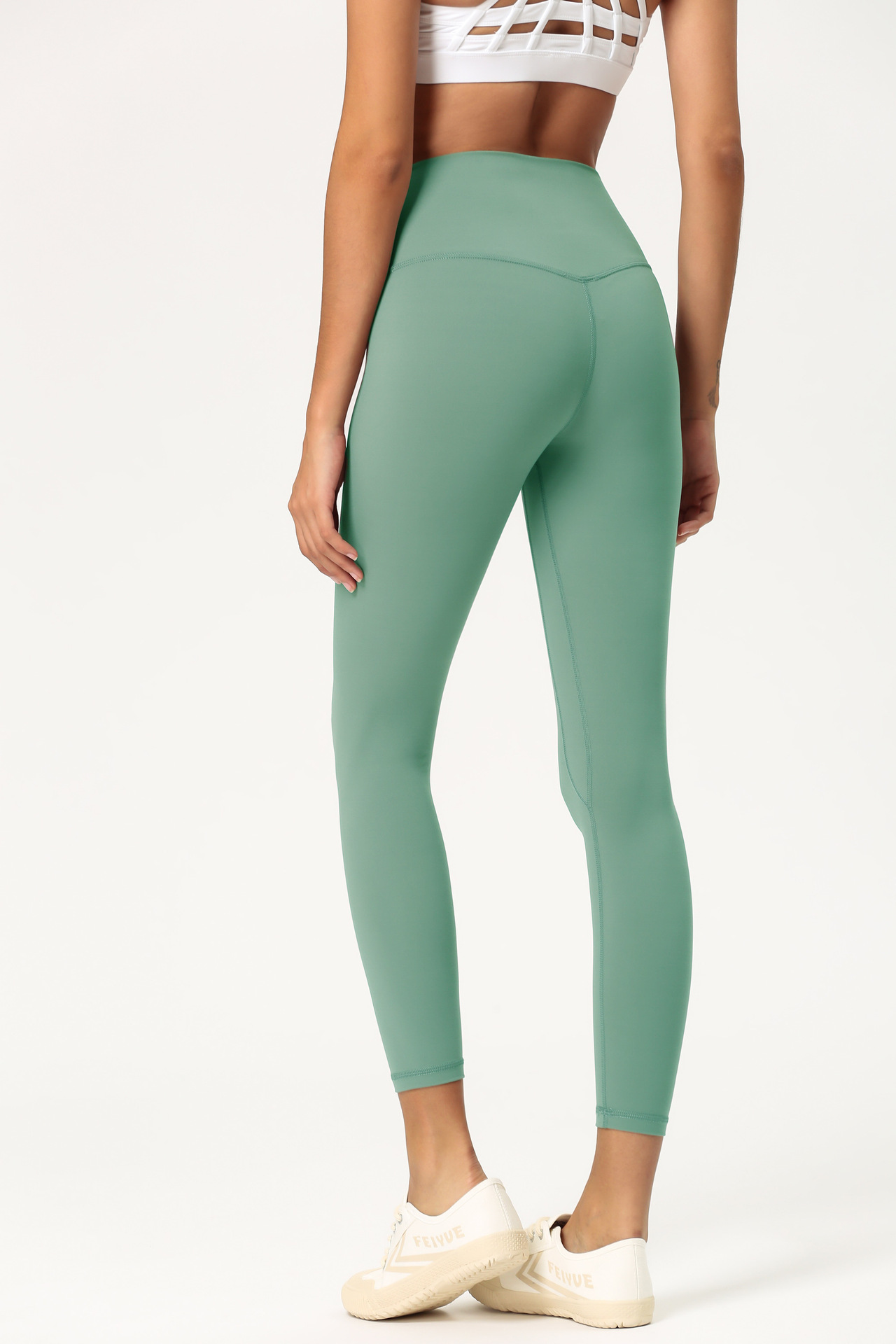 Lulu Same Style Women's Yoga Pants Fitness Exercise Nude Feel Brushed High Waist Elastic Running Yoga Ninth Pants Yoga Mat