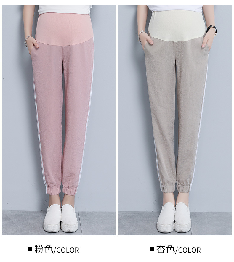 2020 Spring and Summer Trendy Mom Outer Wear Thin Maternity Pants Ninth Pants Harem Pants Maternity Clothes Maternity Pants