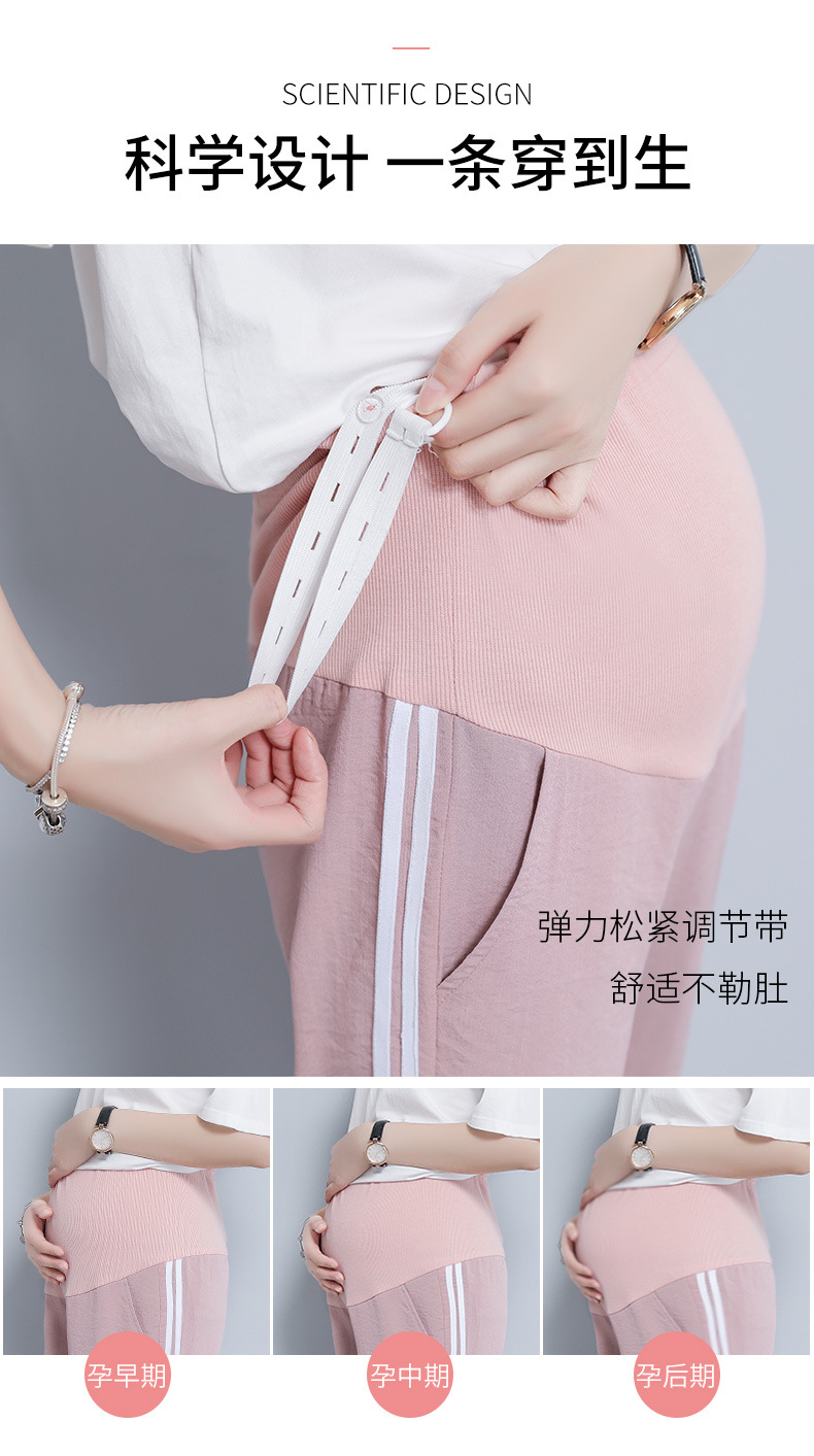 2020 Spring and Summer Trendy Mom Outer Wear Thin Maternity Pants Ninth Pants Harem Pants Maternity Clothes Maternity Pants