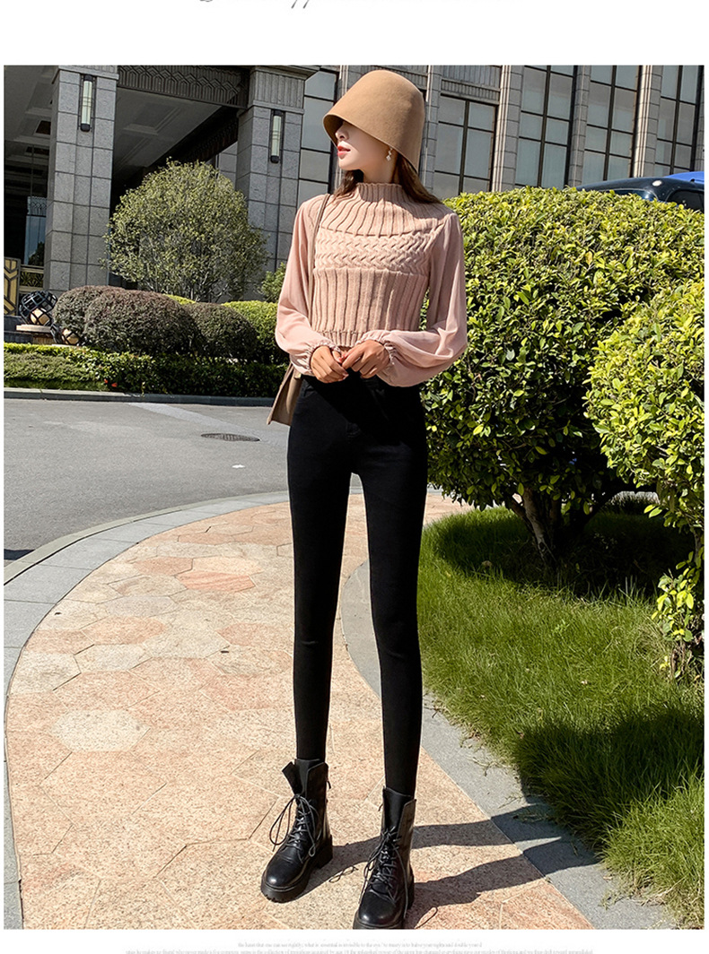 Jeans for Women 2021 New Fashionable High Waist Winter Stretch Fleece Tight Smoky Gray Skinny Pants Cropped Trousers Jeans for Women 2021 New Fashionable High Waist Winter Stretch Fleece Tight Smoky Gray Skinny Pants Cropped Trousers